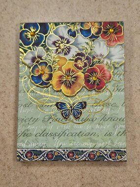 STUDIO PUNCH JEWEL FLOWER BUTTERFLY NOTEPAD TABLET WRITING PURSE NOTEBOOK PAPER